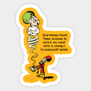 Aladdin's New Compact Fluorescent Genie Sticker